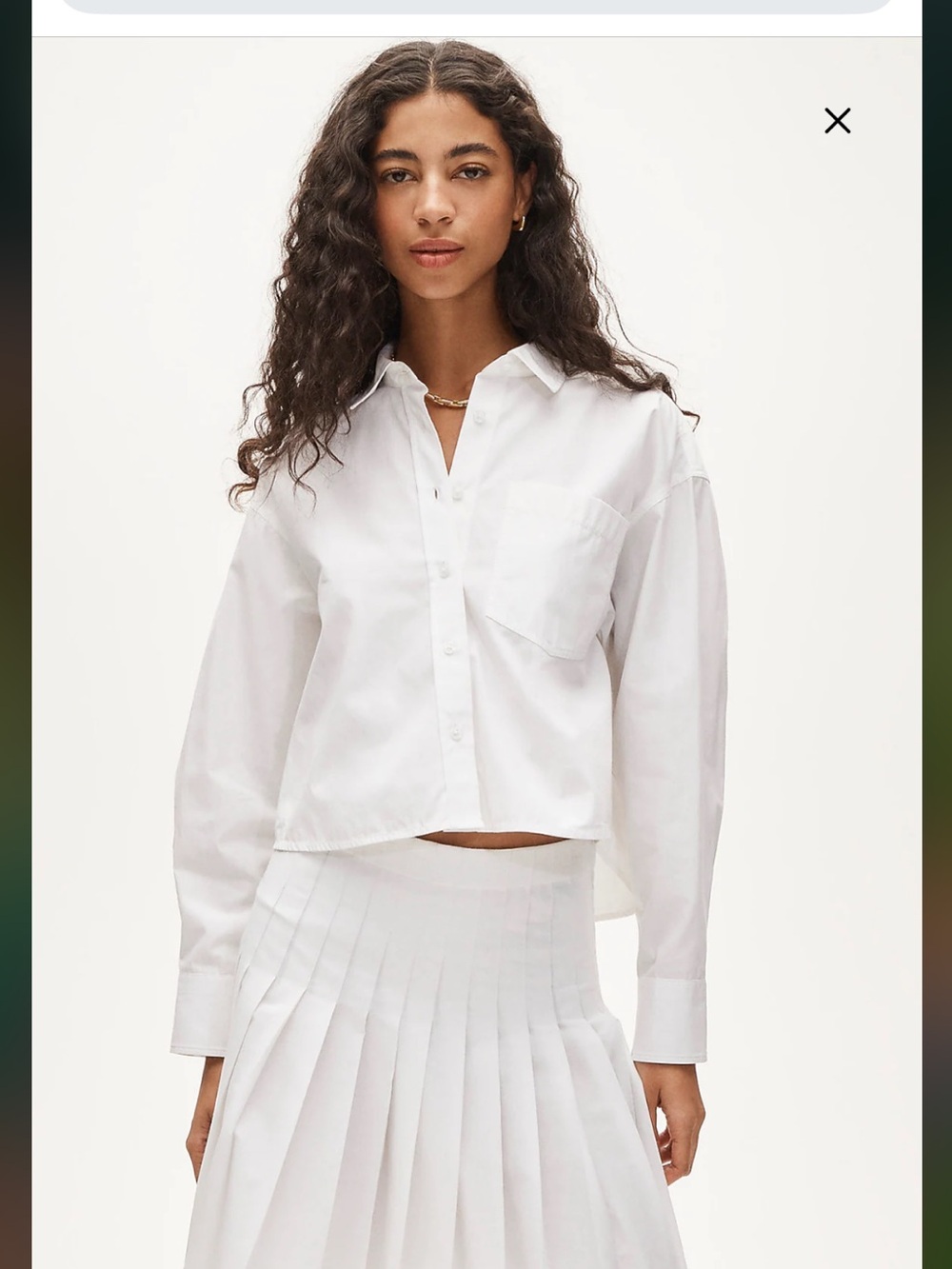Étienne cropped button-up shirt in cotton poplin
